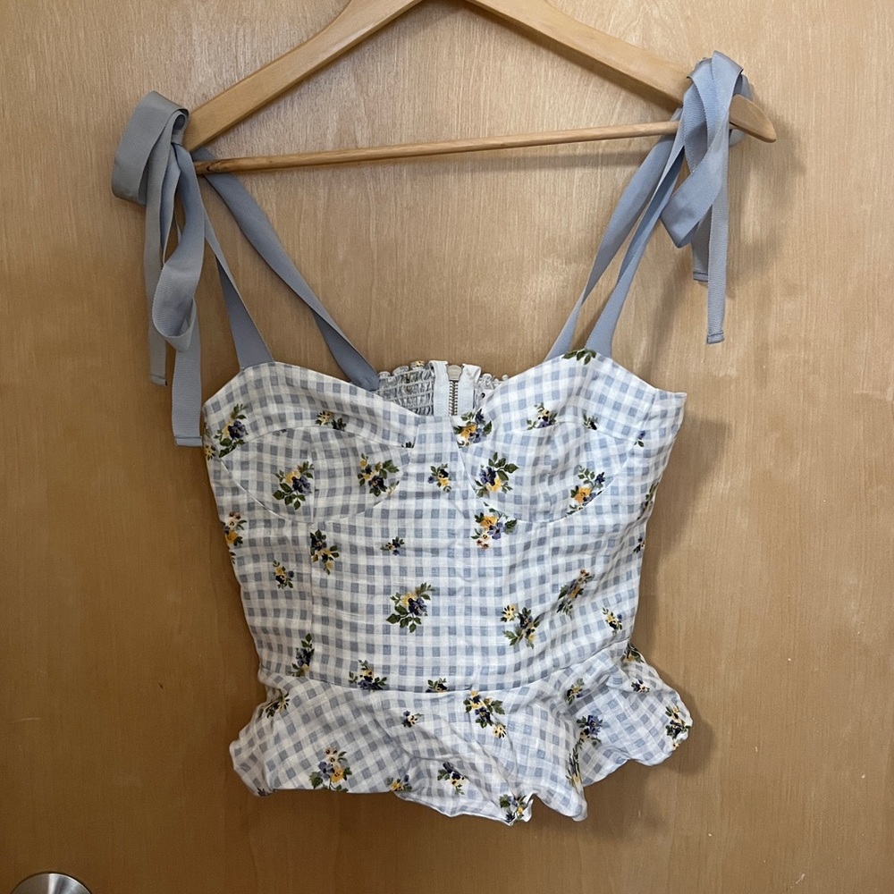Reformation- Plaid Blouse